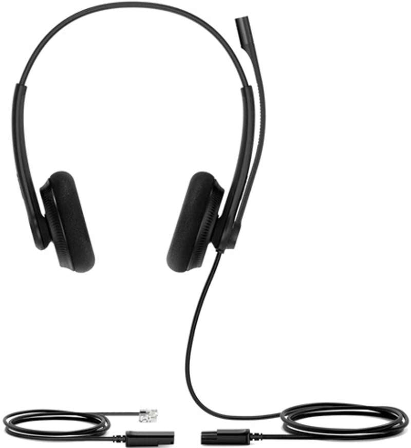 Yealink YHS34 Lite Dual - Lightweight RJ9 Wired Headset for Yealink IP Phones