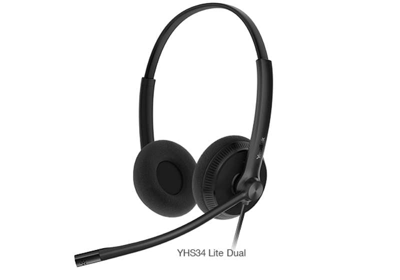 Yealink YHS34 Lite Dual - Lightweight RJ9 Wired Headset for Yealink IP Phones