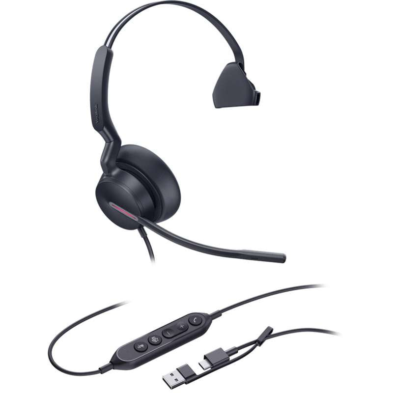 Yealink UH46 Mono Teams USB-C/A Lightweight USB Headset for Microsoft Teams