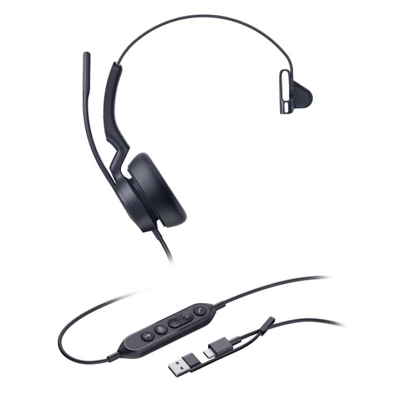 Yealink UH46 Mono UC USB-C/A Lightweight USB Headset for Unified Communications