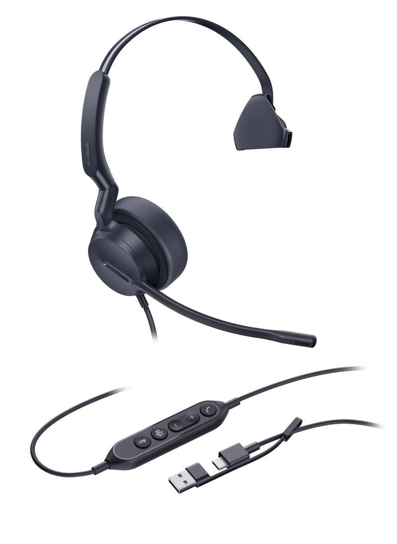 Yealink UH44 Mono Teams USB-C/A Lightweight USB Headset for Microsoft Teams