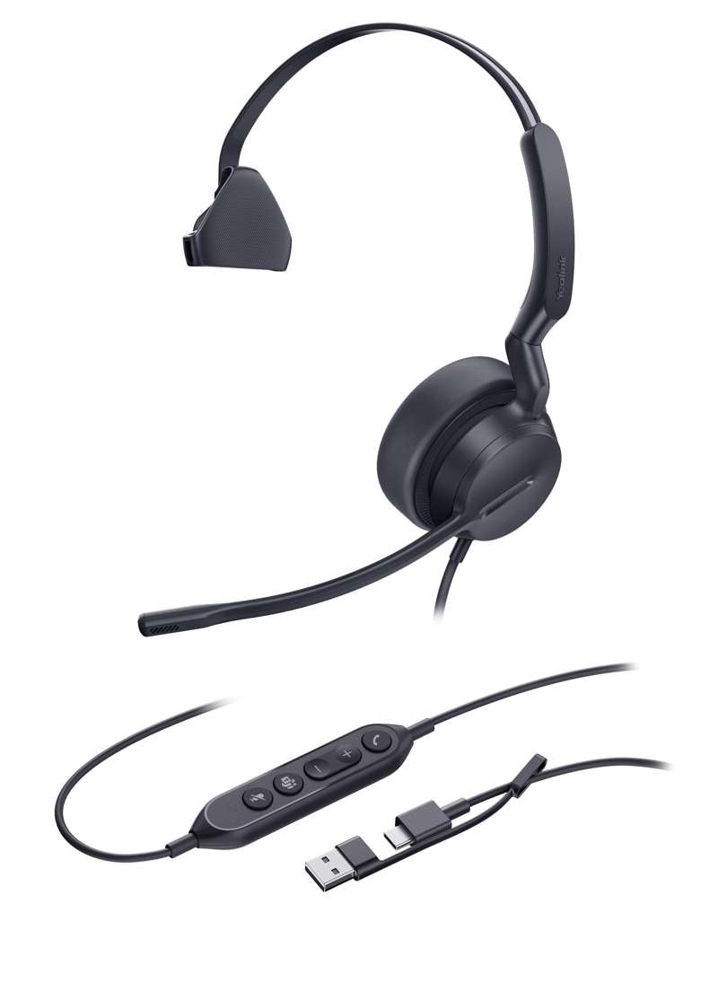 Yealink UH42 Mono Teams USB-C/A Lightweight USB Headset for Microsoft Teams