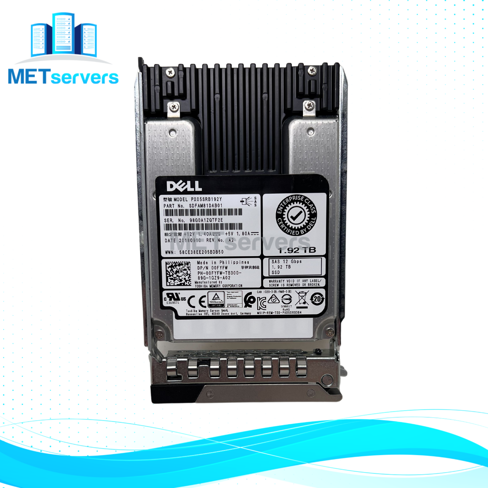 Dell 1.92TB SAS 12Gb/s 2.5" Enterprise SSD Solid State Drive (SDFAM81DAB01)
