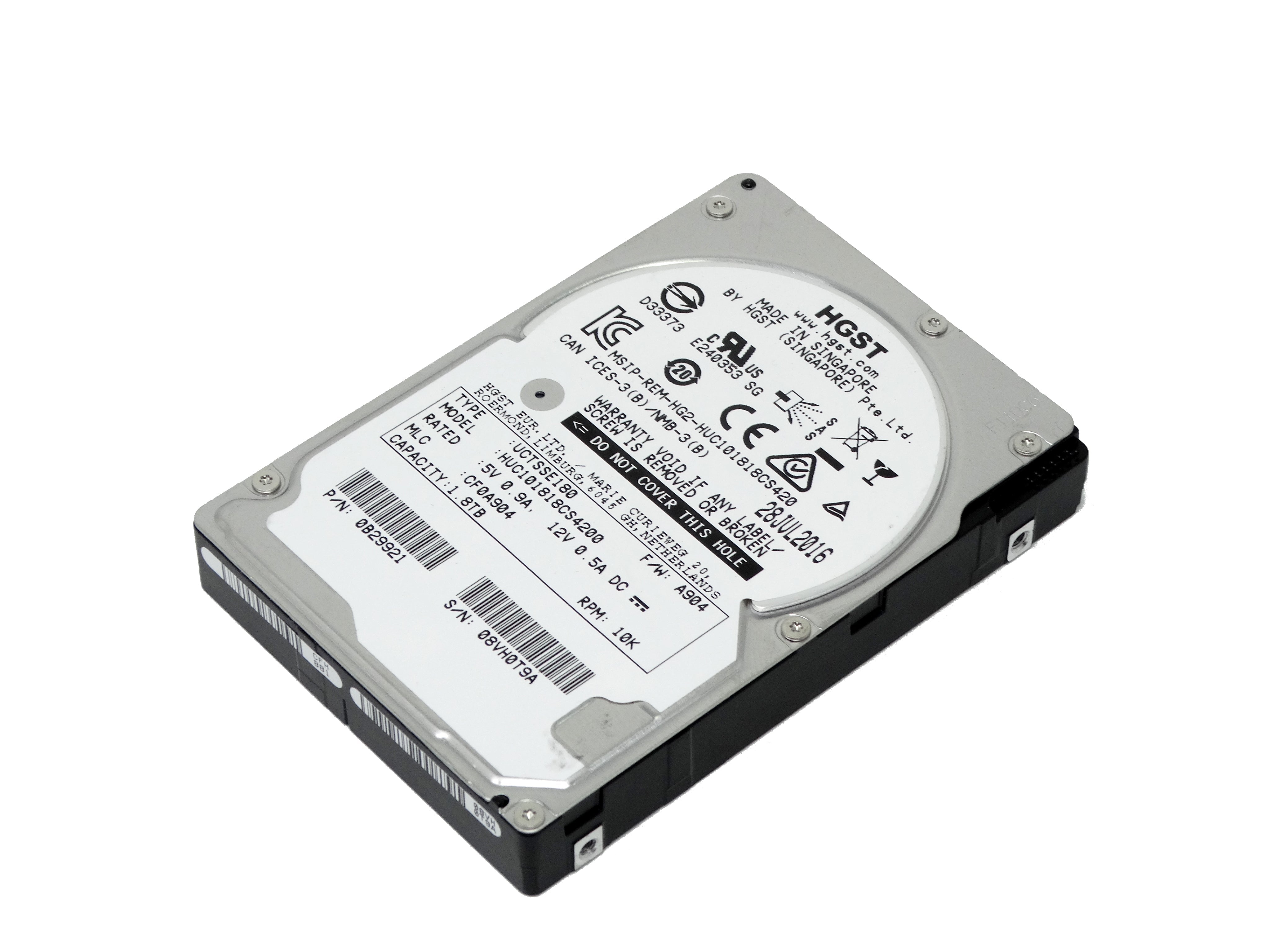 HGST 1.8TB 10K RPM SAS 12Gbps 2.5'' SFF HDD Hard Drive (0B29921)