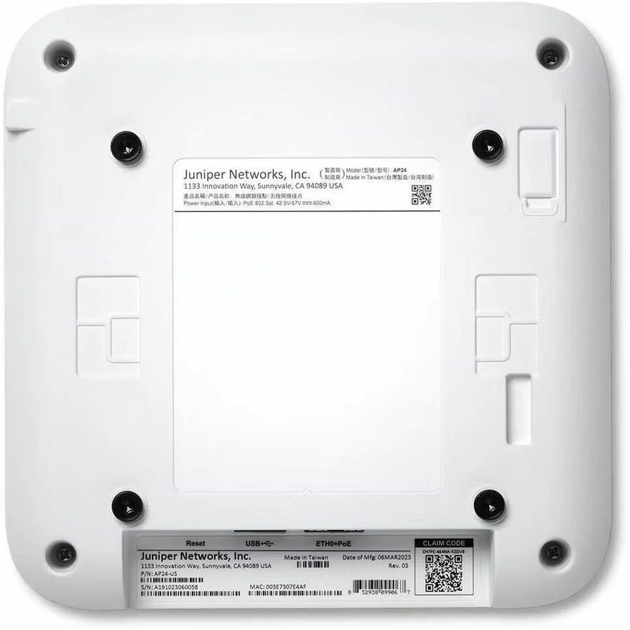 Juniper AP24 Tri Band Wi-Fi 6E IEEE 802.11ax 3.60 Gbit/s Wireless Access Point - Indoor