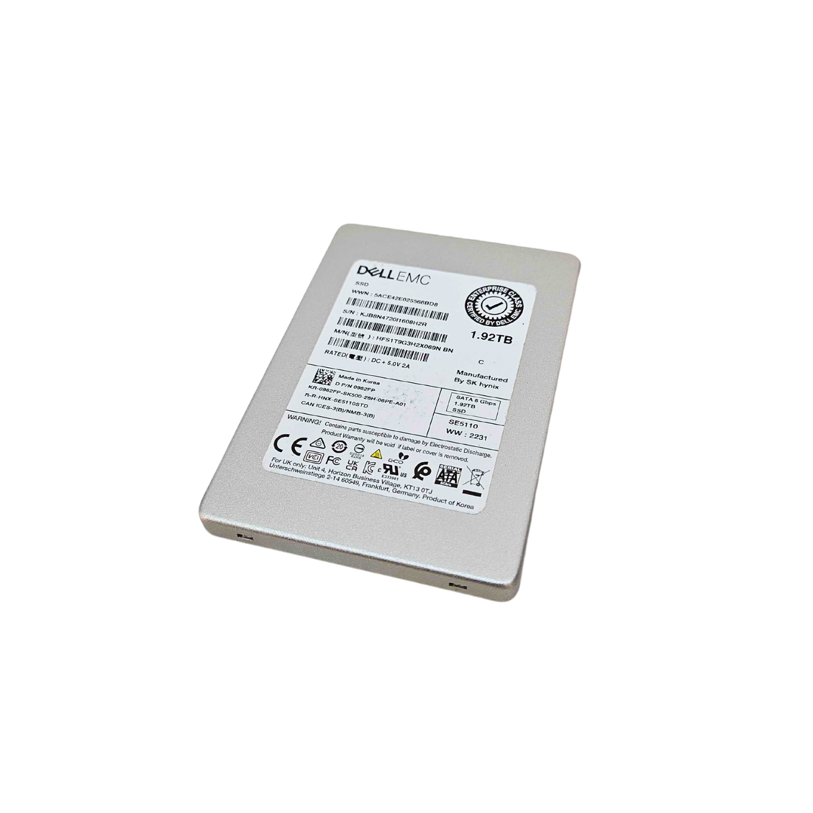 Dell EMC 1.92TB SATA 6G SFF 2.5" SSD 0962FP 962FP