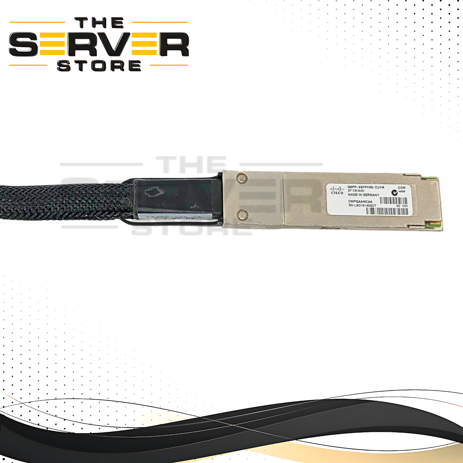 Cisco QSFP+ to 4x SFP+ Passive Direct Attach Copper (DAC) Breakout Cable. 1-Meter (1M) Length. P/N: QSFP-4SFP10G-CU1M.