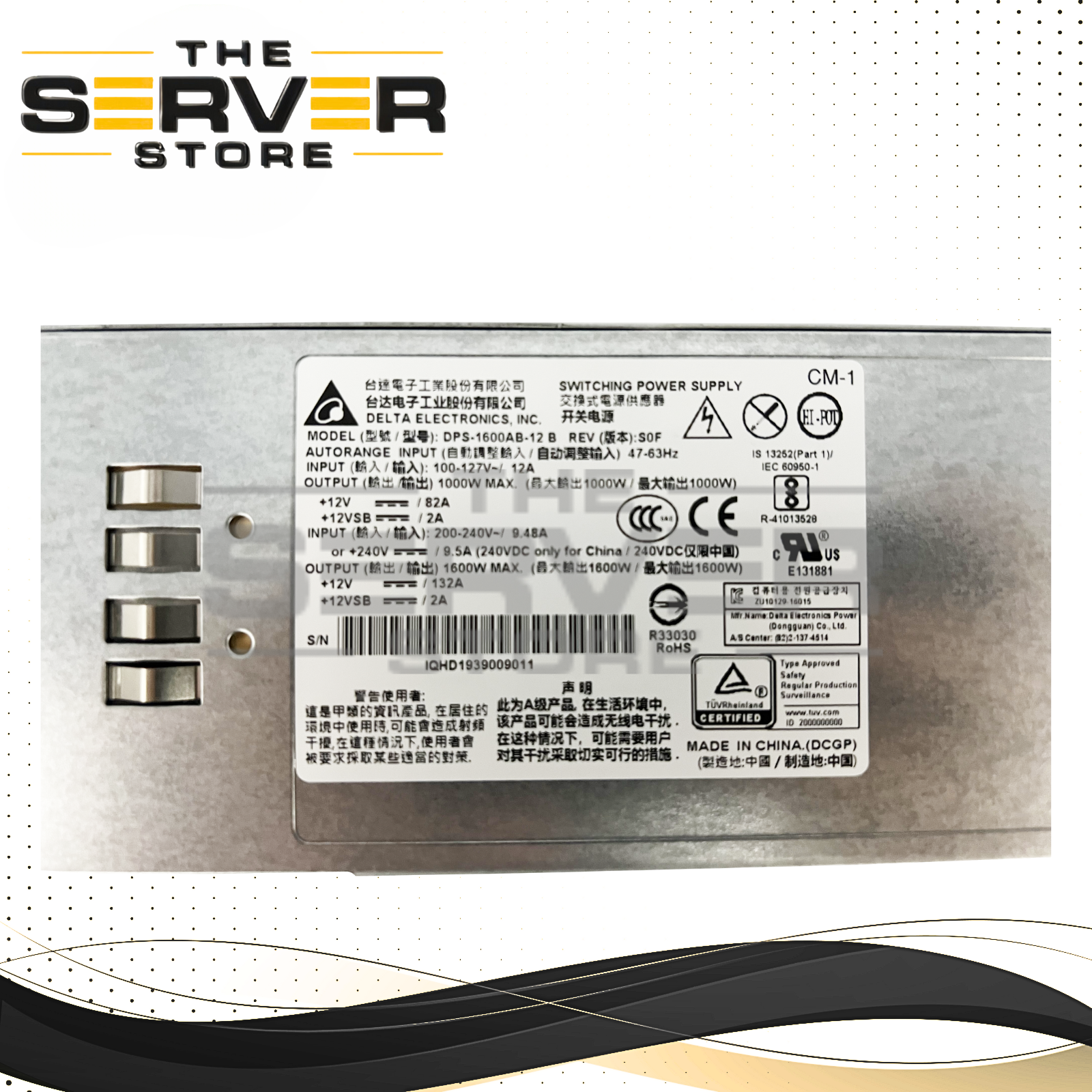Delta Electronics 1000-1600W Switching Server Power Supply H4102-J DPS-1600AB-12