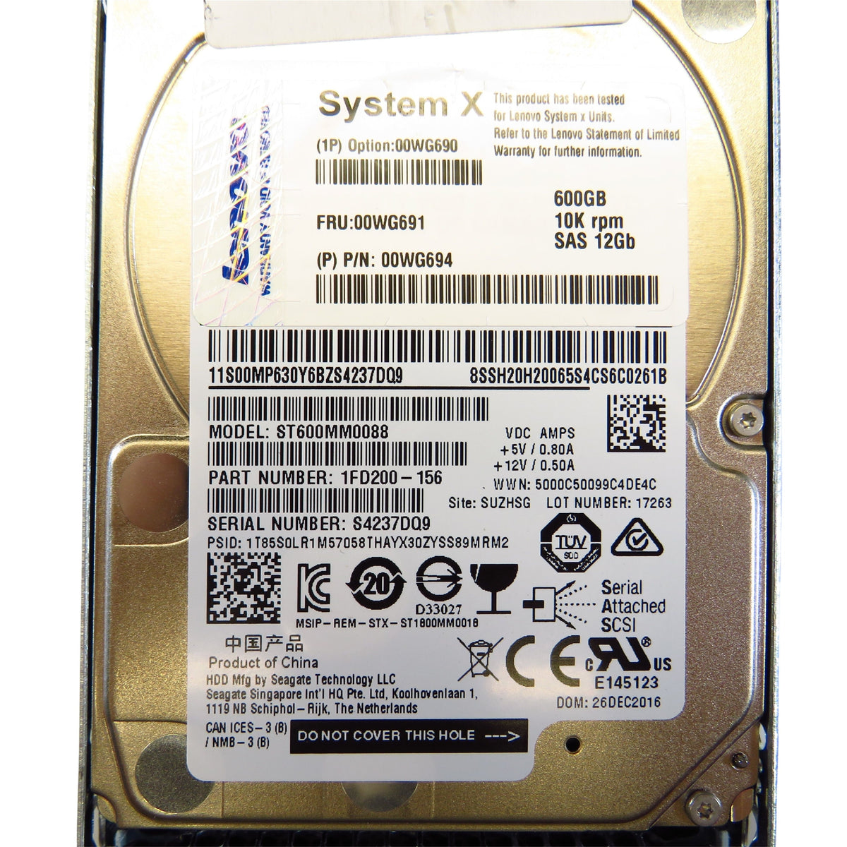 IBM 00WG691 00WG690 600GB 10K RPM 2.5" SAS 12Gbps HDD Hard Drive (Refurbished)