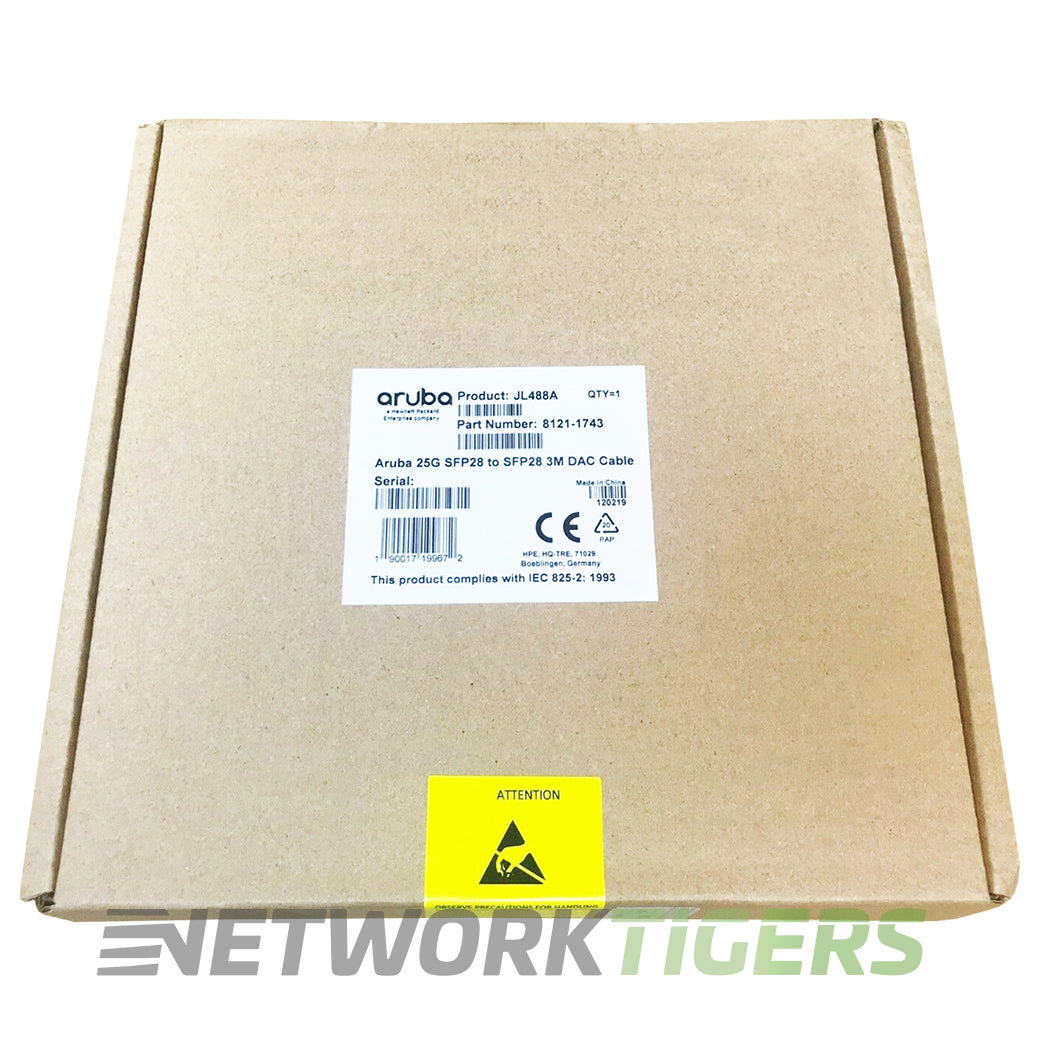NEW HPE Aruba JL488A 3m 25GB SFP28 Direct Attach Copper Twinax Cable