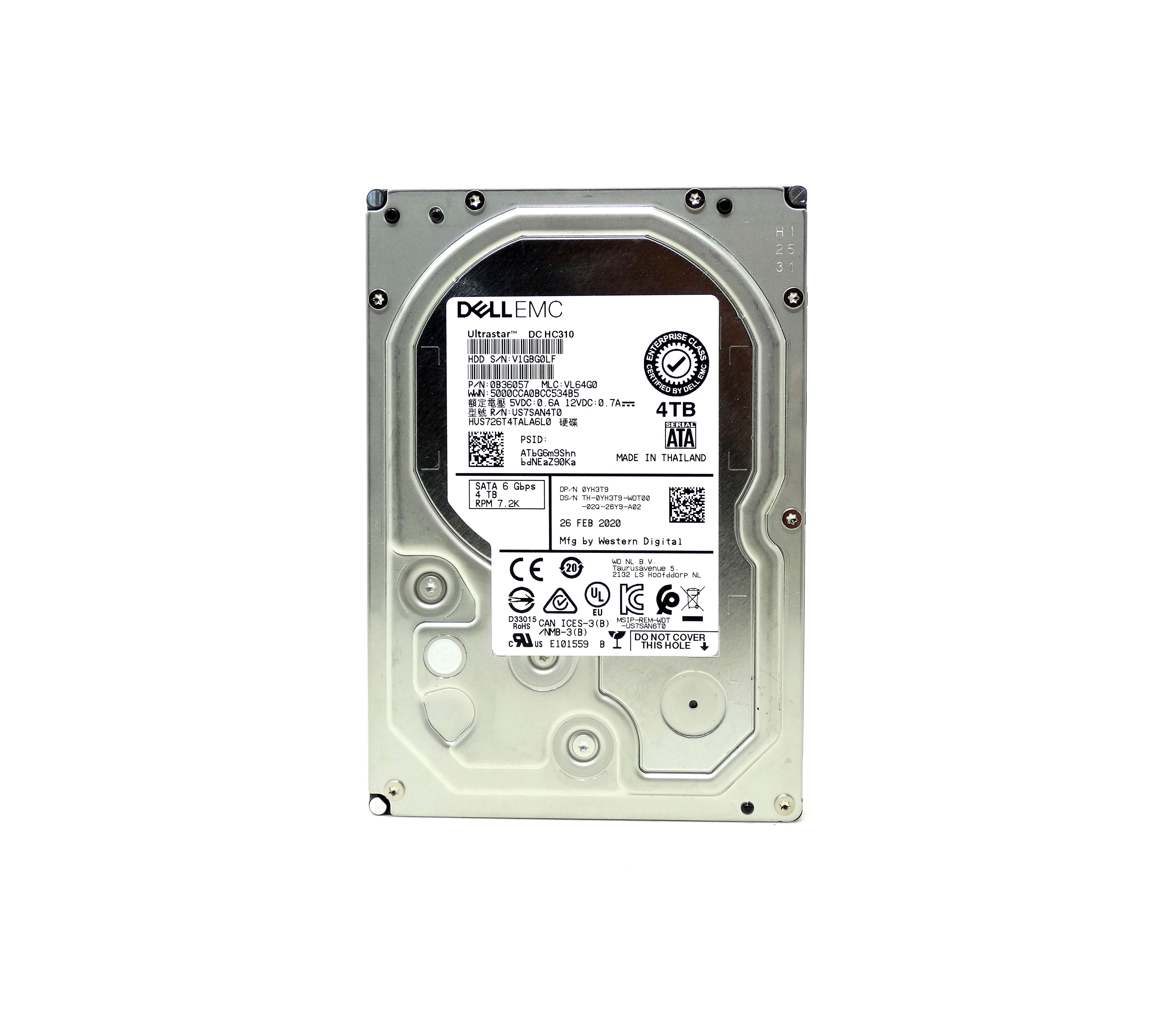 Dell EMC 4TB 7.2K 512N 6G 6Gbps SATA 3.5'' HDD HUS726T4TALA6L0 (HUS726T4TALA6L0)