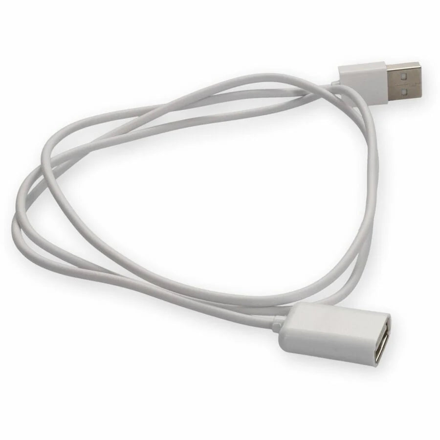 AddOn 2m USB A 2.0 Male to USB B 2.0 Female White Cable