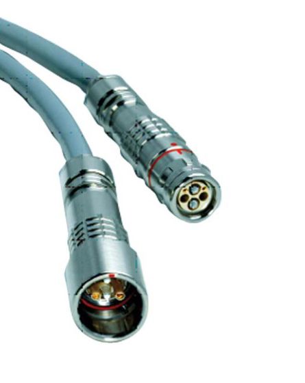 Lemo SMPTE Assembly Singlemode PUW (Receptacle) to FUW (Plug) 100 Foot Length