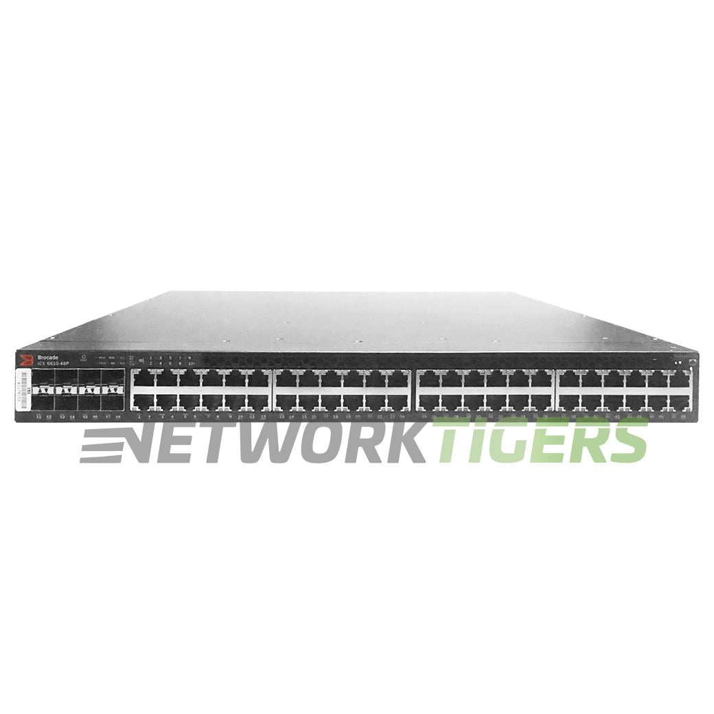 Brocade ICX6610-48P-E 48x 1GB PoE+ RJ45 8x 1GB SFP F-B Airflow (Base) Switch