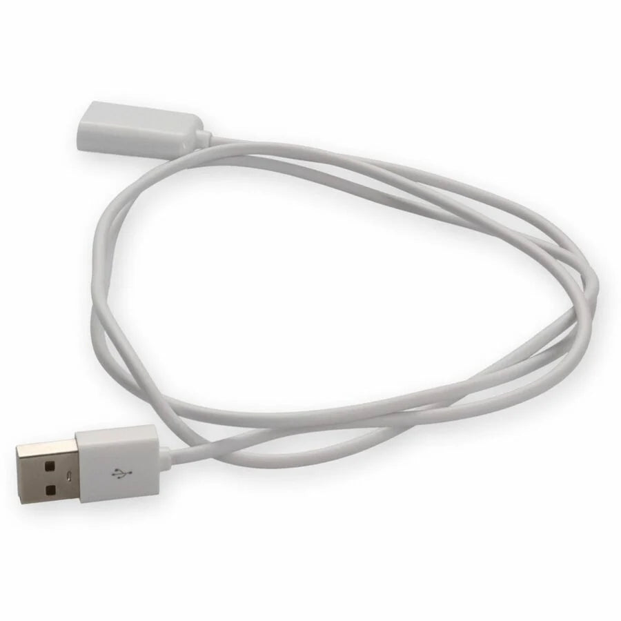 AddOn 2m USB A 2.0 Male to USB B 2.0 Female White Cable