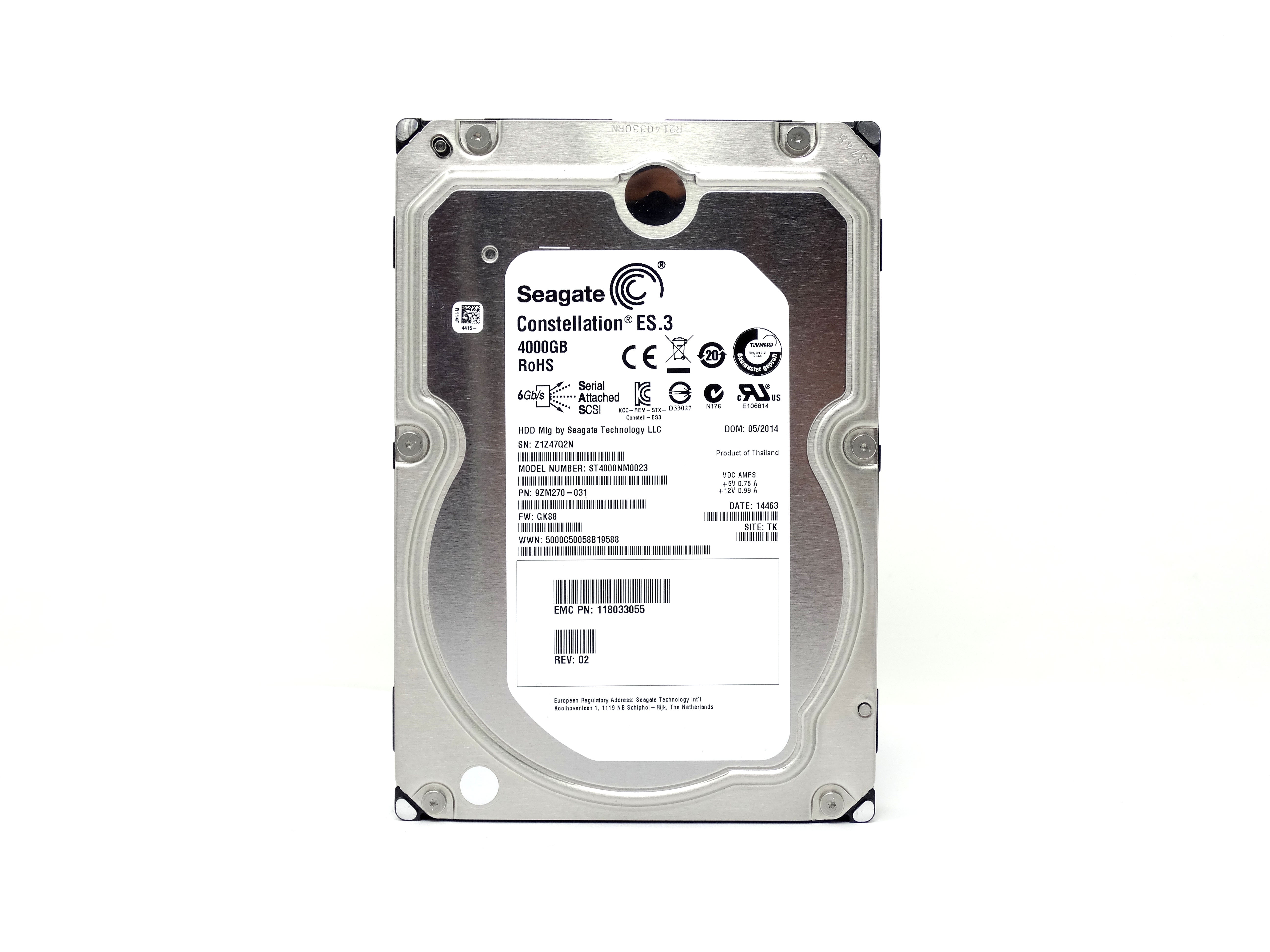 EMC Seagate 4TB 7.2K 6Gbps SAS 3.5'' HDD Hard Drive (9ZM270-031)