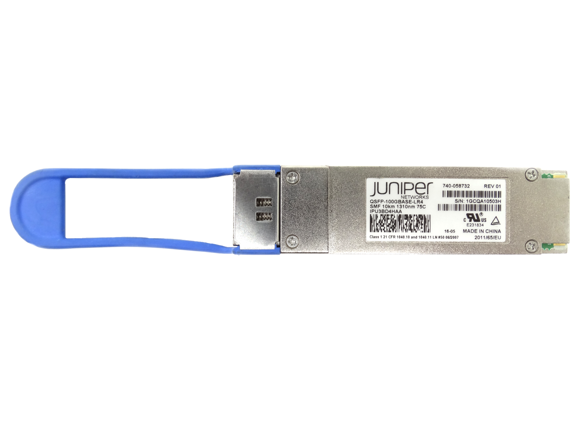 Juniper QSFP-100GBASE-LR4 REV 01 SMF 10km 1310nm 75C IPU3BD4HAA Transceiver (IPU3BD4HAA)