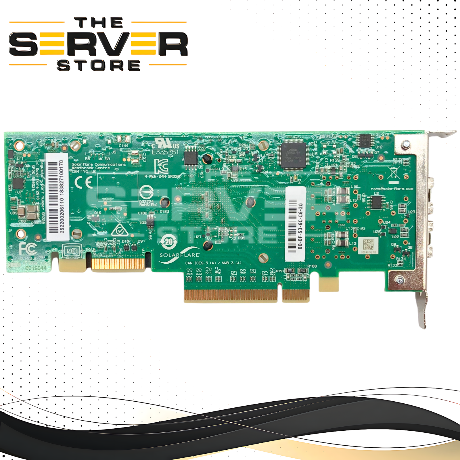 Solarflare XtremeScale X2522-10G Dual Port 10 Gigabit Ethernet (10GbE) SFP+ Server Adapter with Low Profile Bracket. P/N: SR220.