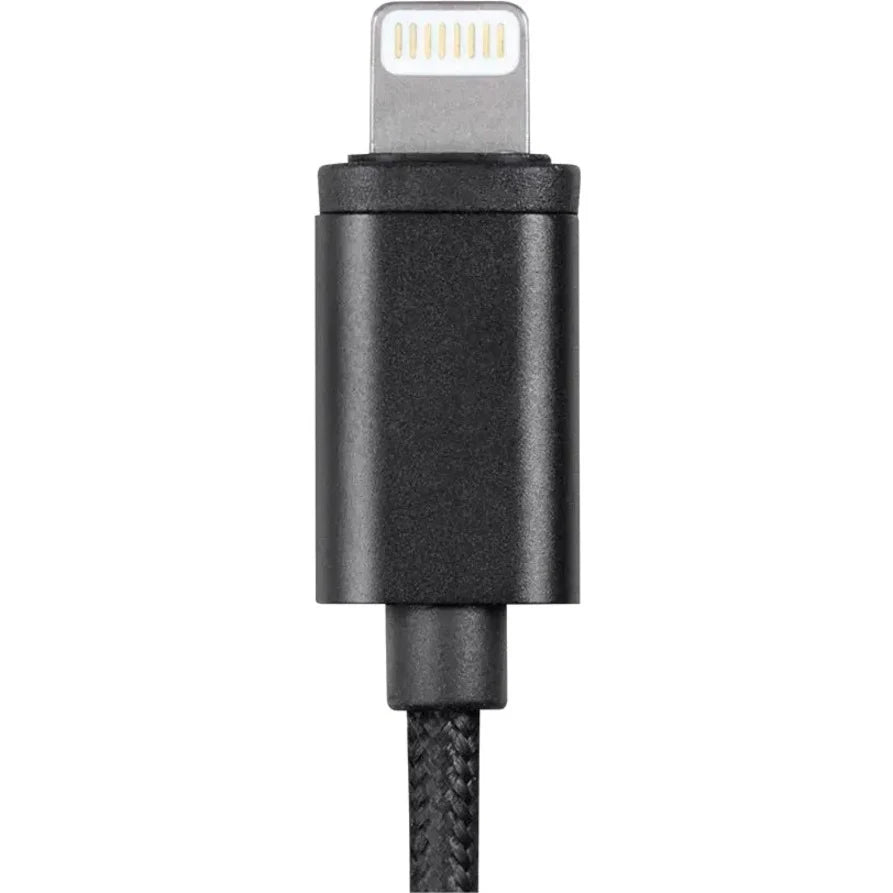 Monoprice MFi Certified Lightning to 3.5mm Audio Adapter, Nylon Braid, Black