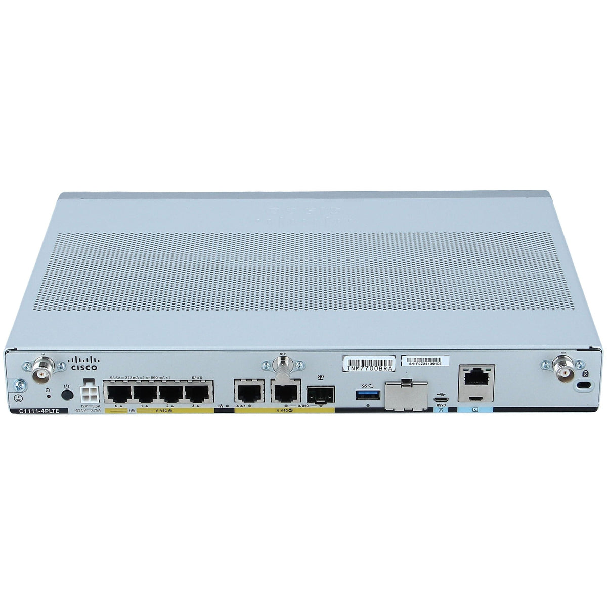 C1111-4P - Cisco 1000 Series Integrated Services Router with 4 ports Gigabit Copper, 1 GE SFP and 1 GE Copper WAN uplinks, with optional Wireless integrations