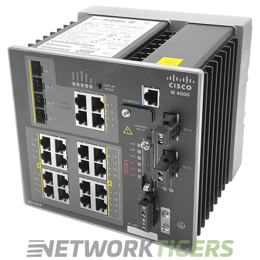 Cisco IE-4000-8GT8GP4G-E IE 4000 16x 1GB (8x PoE) RJ45 4x 1GB Combo Switch