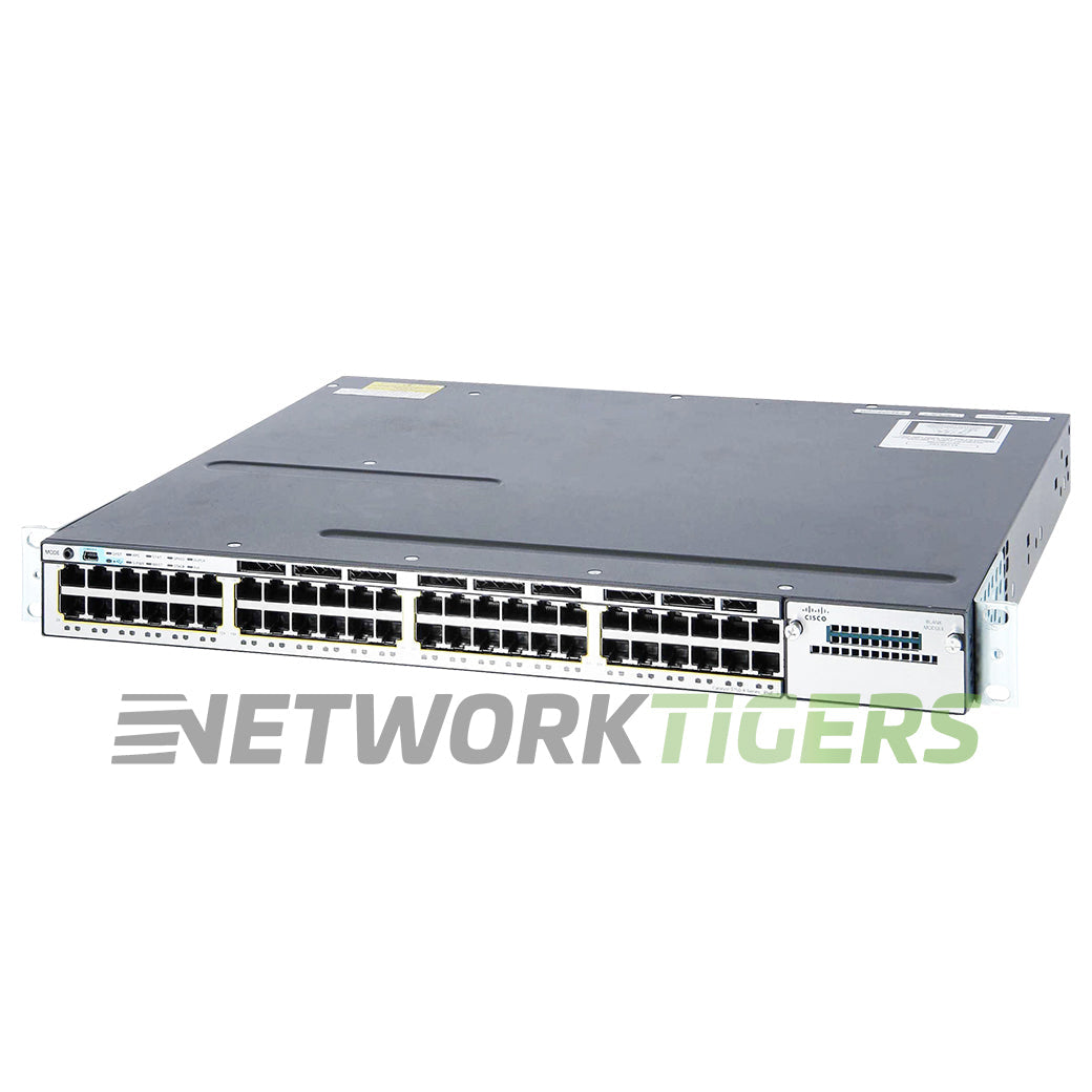 Cisco WS-C3750X-48PF-L Catalyst 3750X 48x 1GB PoE+ RJ45 1x Module Slot Switch