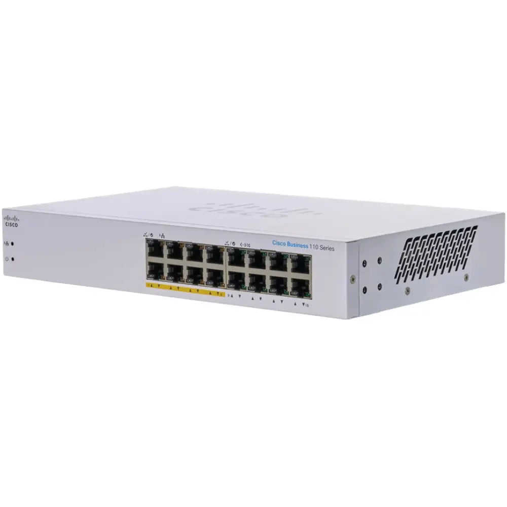 Cisco CBS110-16PP-NA 16-Port Gigabit PoE Unmanaged Switch 64W - Refurbished