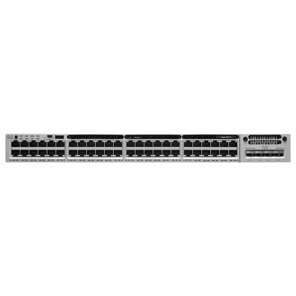 WS-C3850-12X48U-x - Cisco Catalyst 3850 Series Switch with 12 ports 10-Gigabit Copper, 36 ports Gigabit Ethernet, UPOE, and Modular Uplink