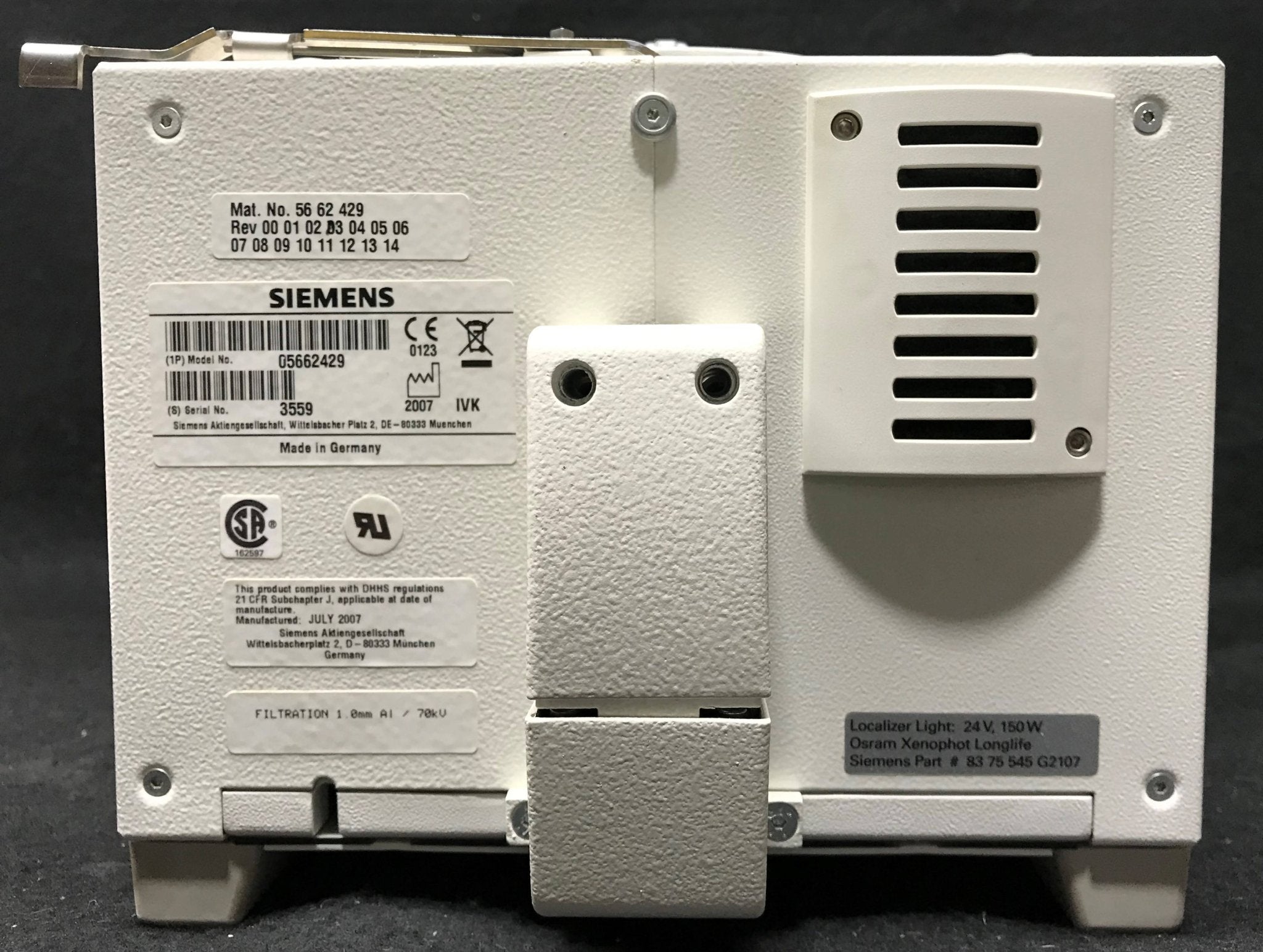 Collimator (05662429)Siemens