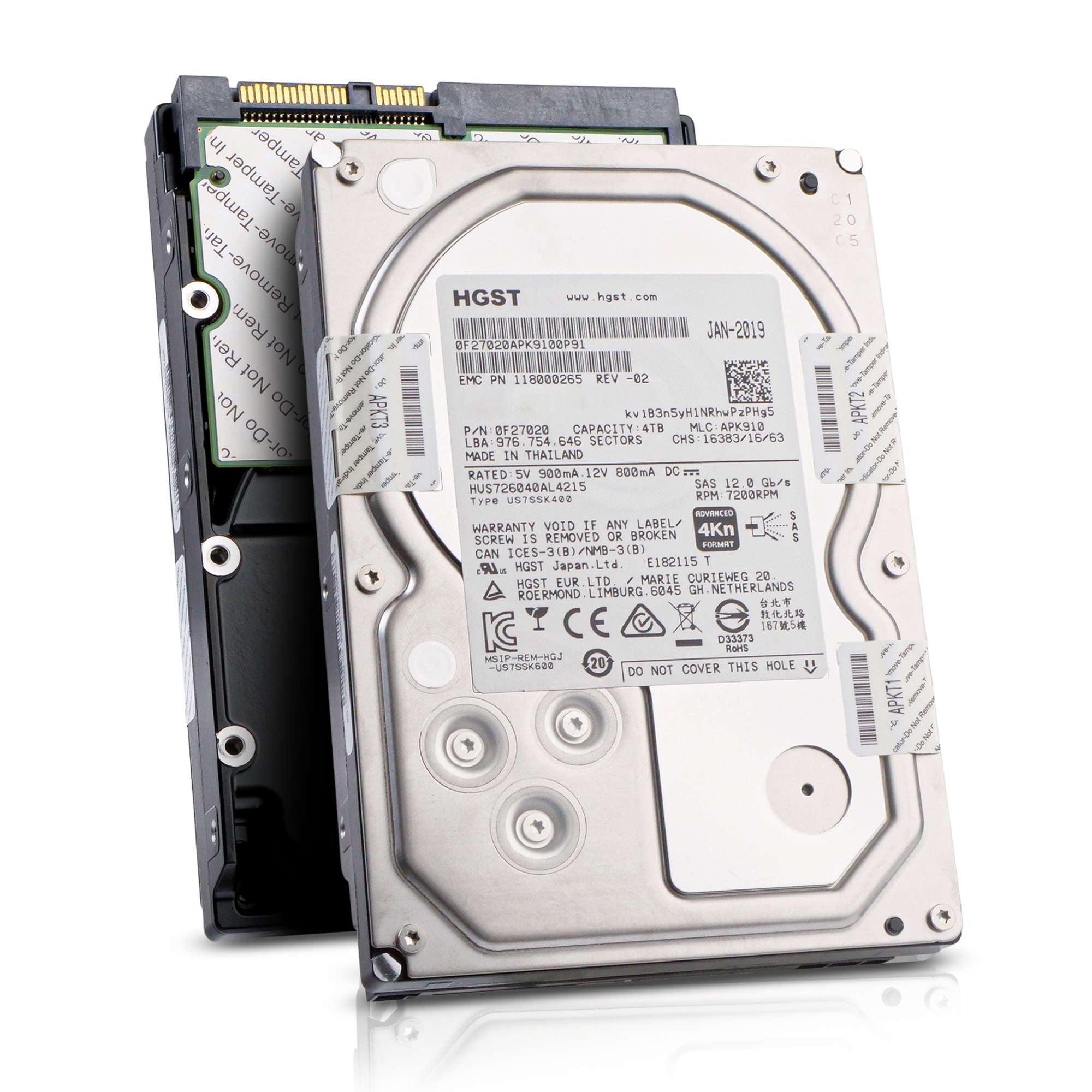 HGST/Dell Ultrastar 7K6000 HUS726040AL4215 0F22824 4TB 7.2K RPM SAS 12Gb/s 4Kn 128MB 3.5in HDD