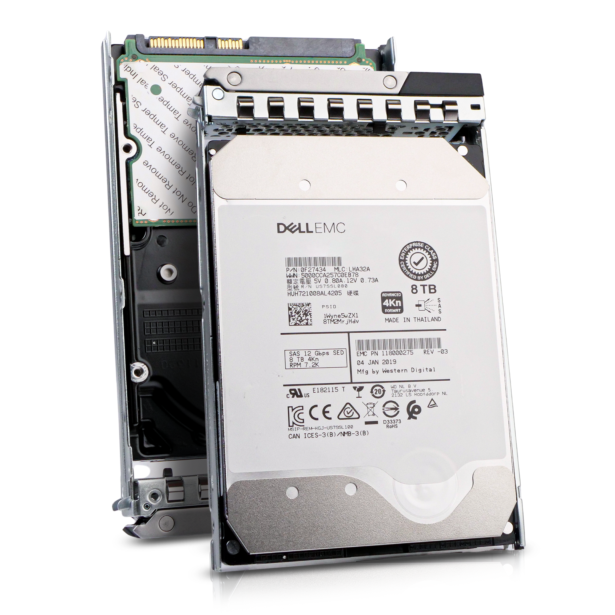 Dell G14 118000275 8TB 7.2K RPM SAS 12Gb/s 4Kn 256MB 3.5in Refurbished HDD