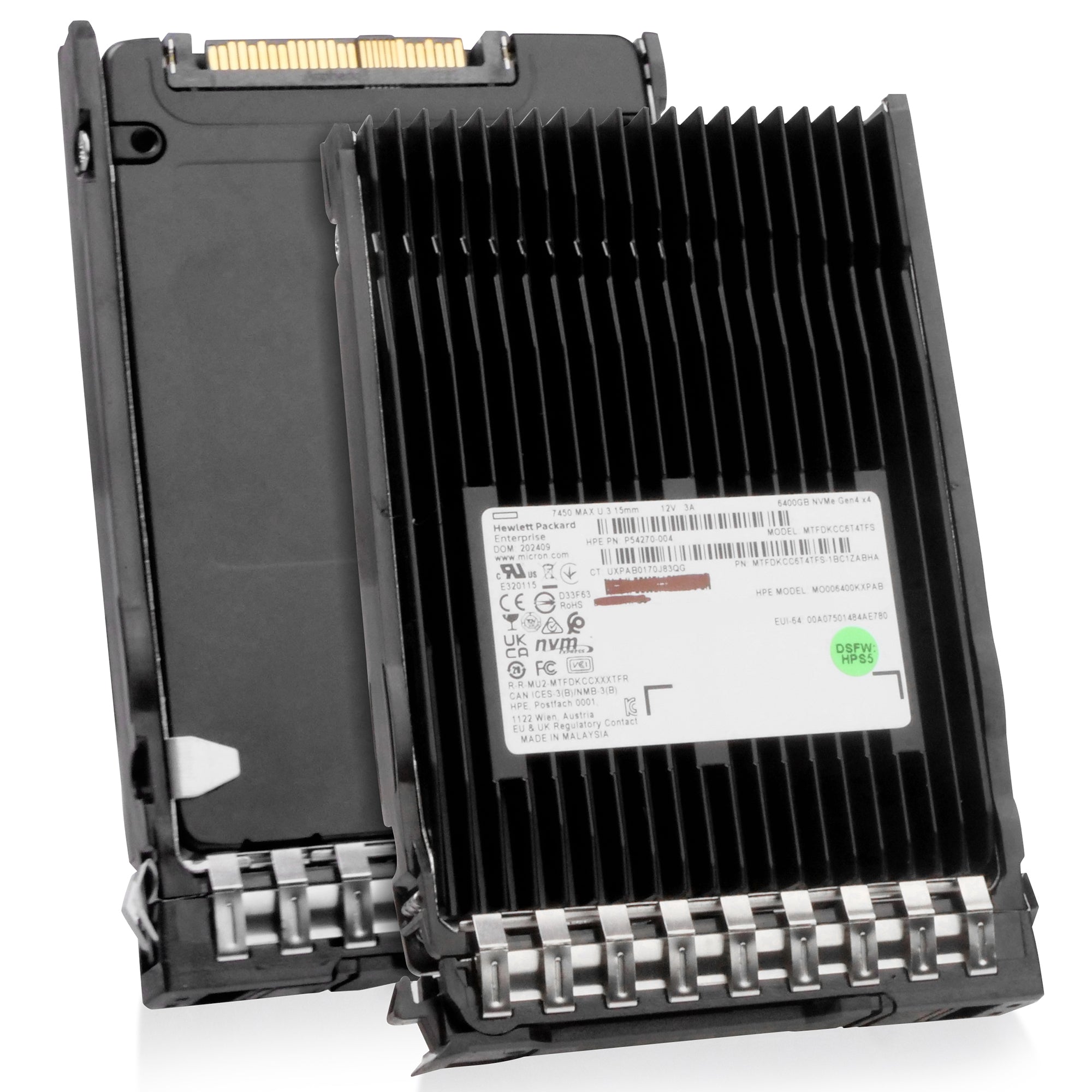 HP G11 MO006400KXPAB P54270-004 6.4TB 3 DWPD PCIe Gen 4.0 x4 8GB/s 3D TLC U.3 NVMe 2.5in Solid State Drive