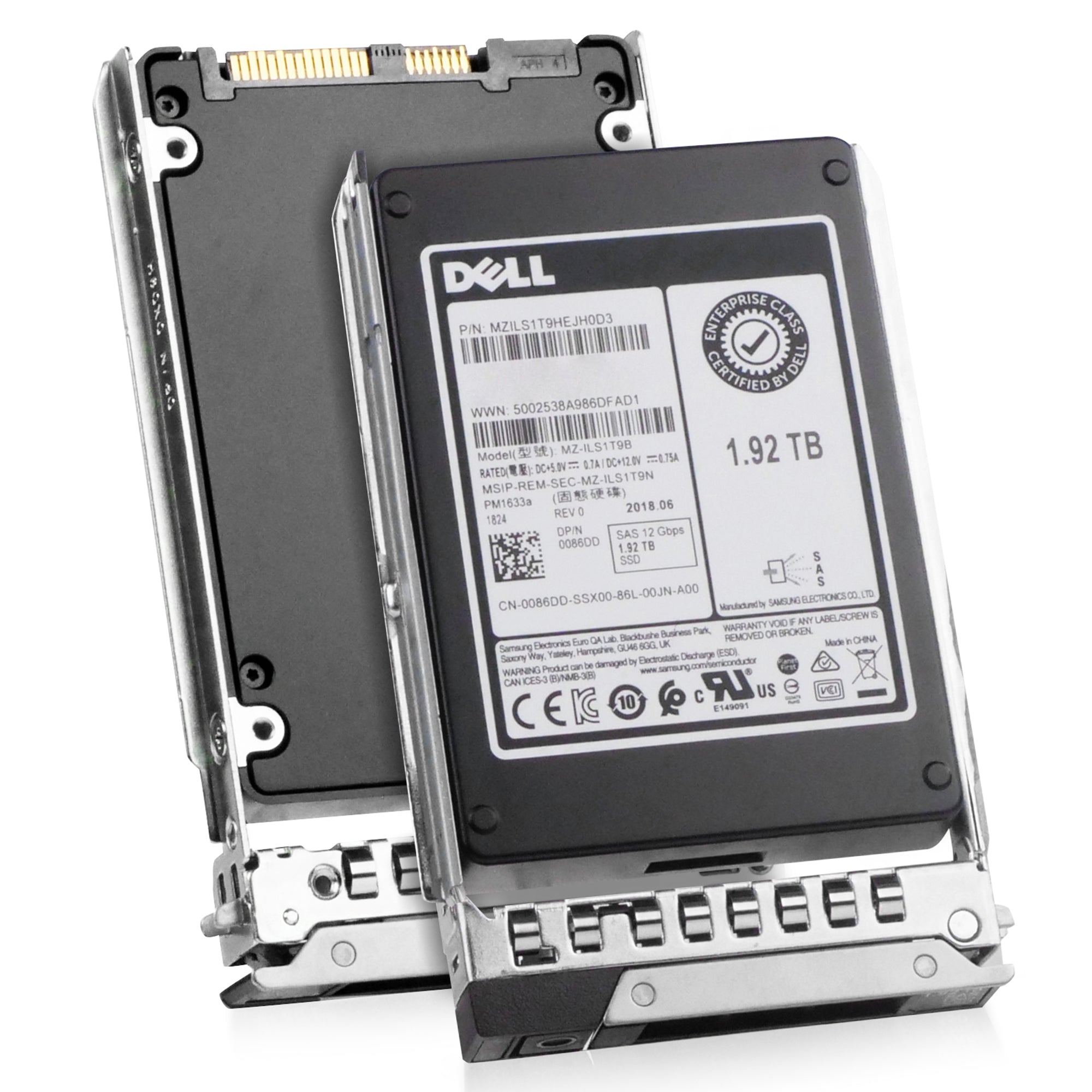 Dell G14 JRKX9 1.92TB 1 DWPD SAS 12Gb/s 3D TLC V-NAND 2.5in Refurbished SSD