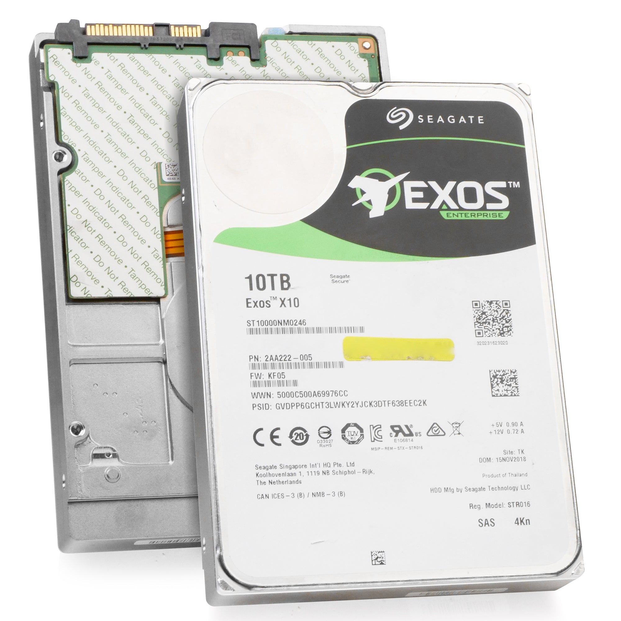 Seagate Exos X10 ST10000NM0246 10TB 7.2K RPM SAS 12Gb/s 4Kn 256MB 3.5" SED-FIPS Hard Drive