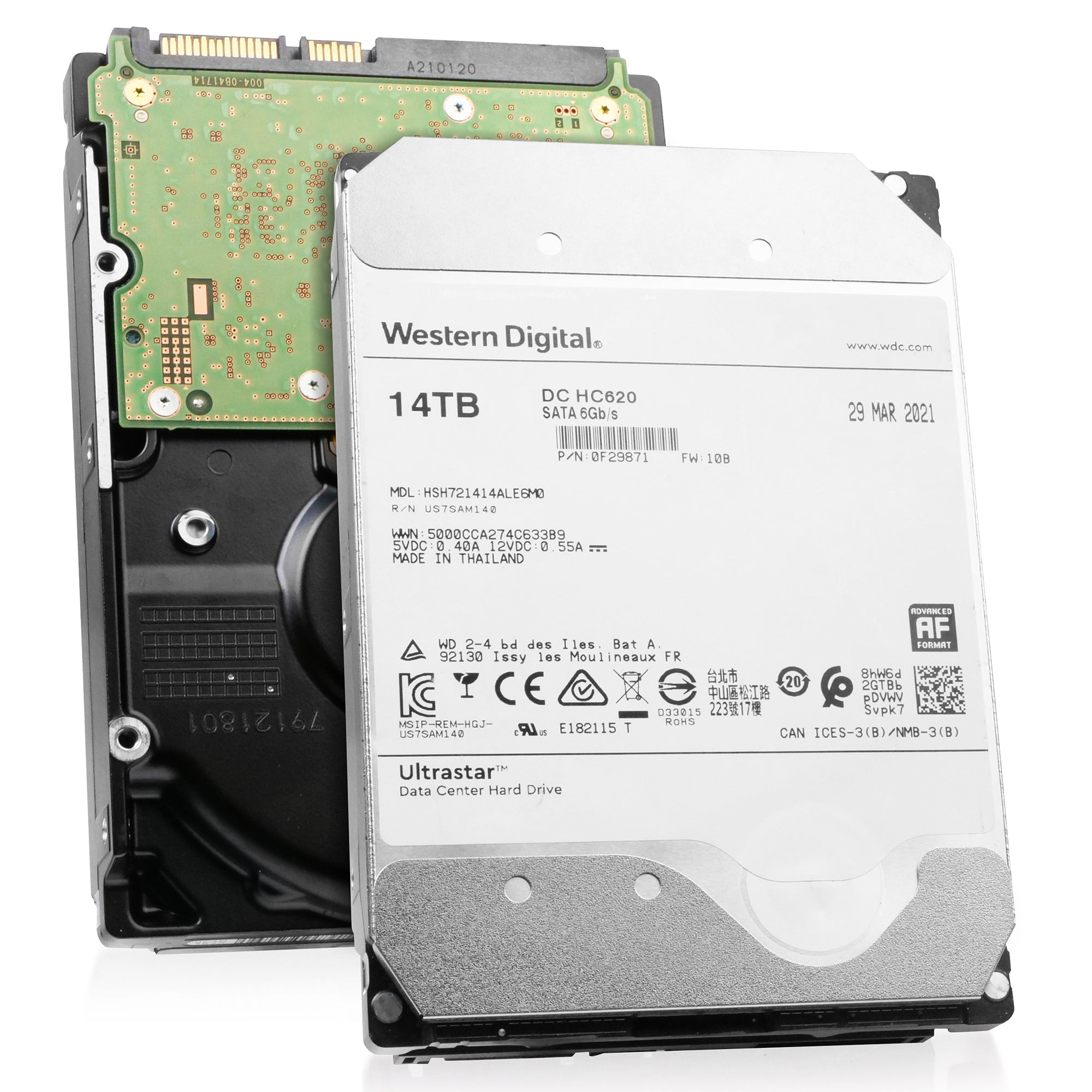 WD Ultrastar DC HC620 HSH721414ALE6M0 0F29871 Host Managed SMR 14TB 7.2K RPM SATA 6Gb/s 512e 512MB 3.5in HDD