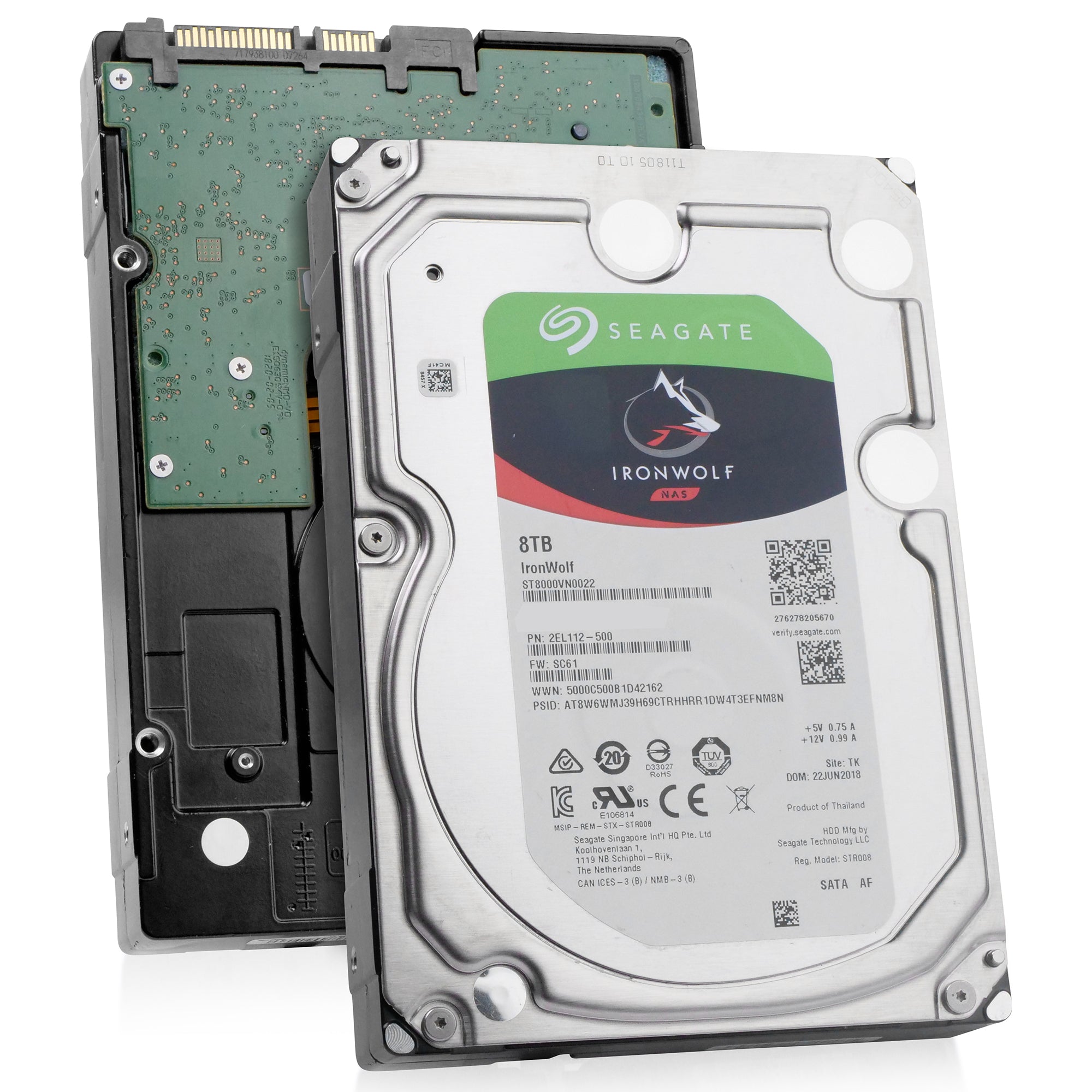 Seagate IronWolf ST8000VN0022 8TB 7.2K RPM SATA 6Gb/s 512e 3.5in Refurbished HDD