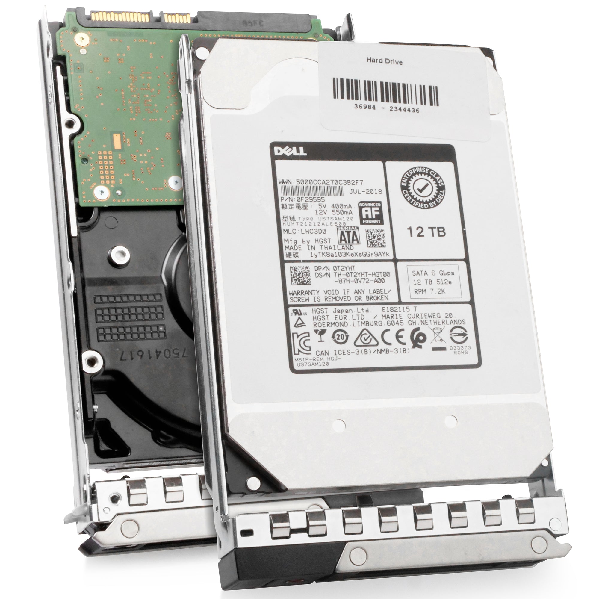 Dell G14 0T2YHT 12TB 7.2K RPM SATA 6Gb/s 512e 3.5in Refurbished HDD