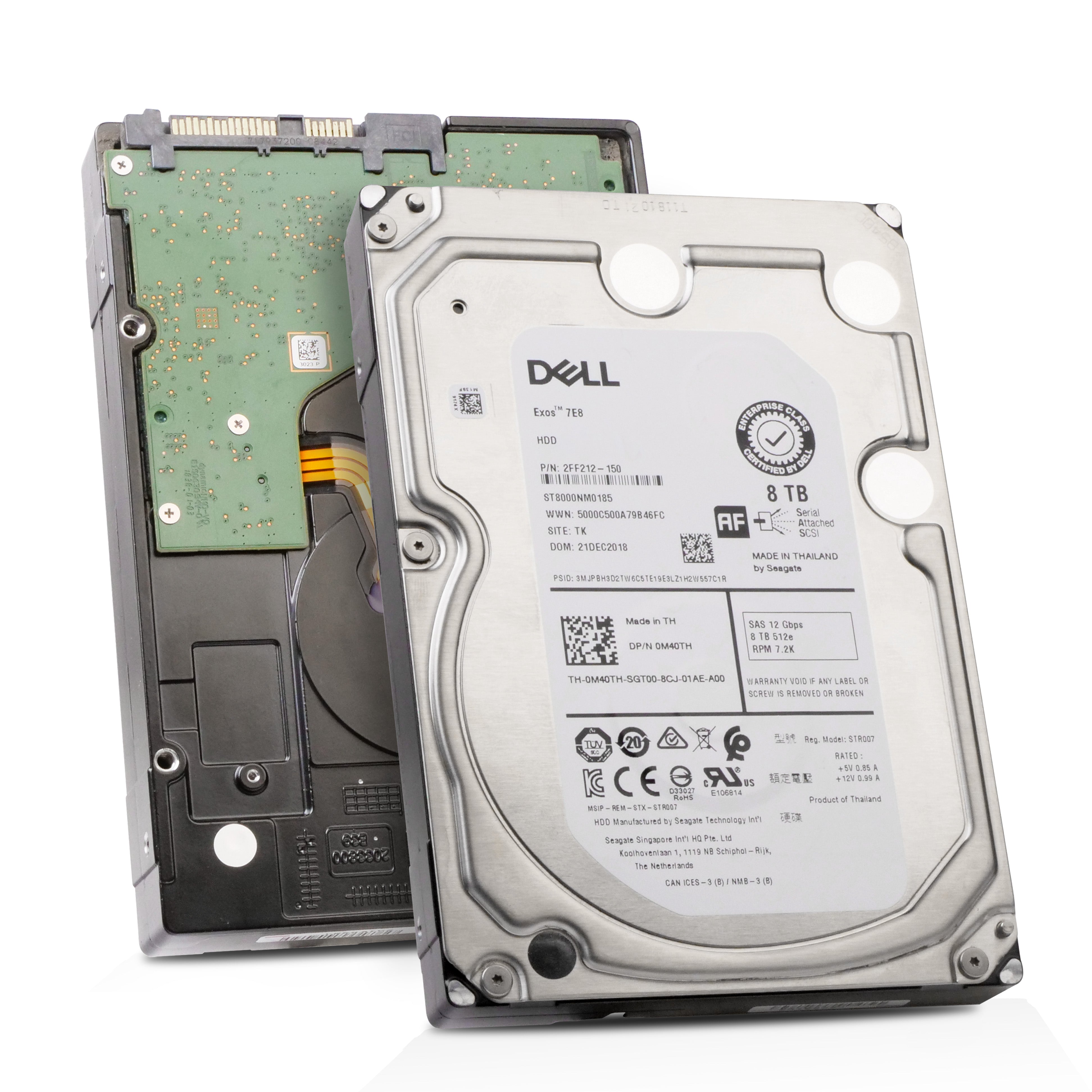 Dell/Seagate Exos 7E8 ST8000NM0185 0M40TH 8TB 7.2K RPM SAS 12Gb/s 512e 256MB 3.5in HDD
