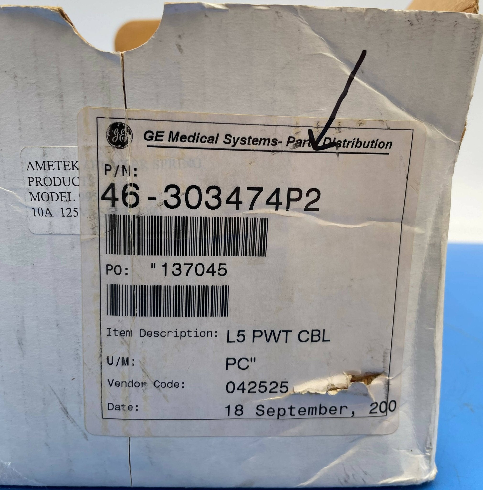 CORD REEL L5 PWT CBL (46-303474P1) GE
