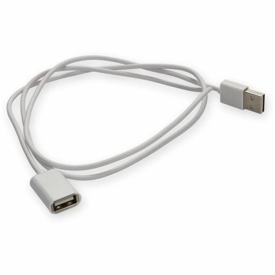 AddOn 2m USB A 2.0 Male to USB B 2.0 Female White Cable