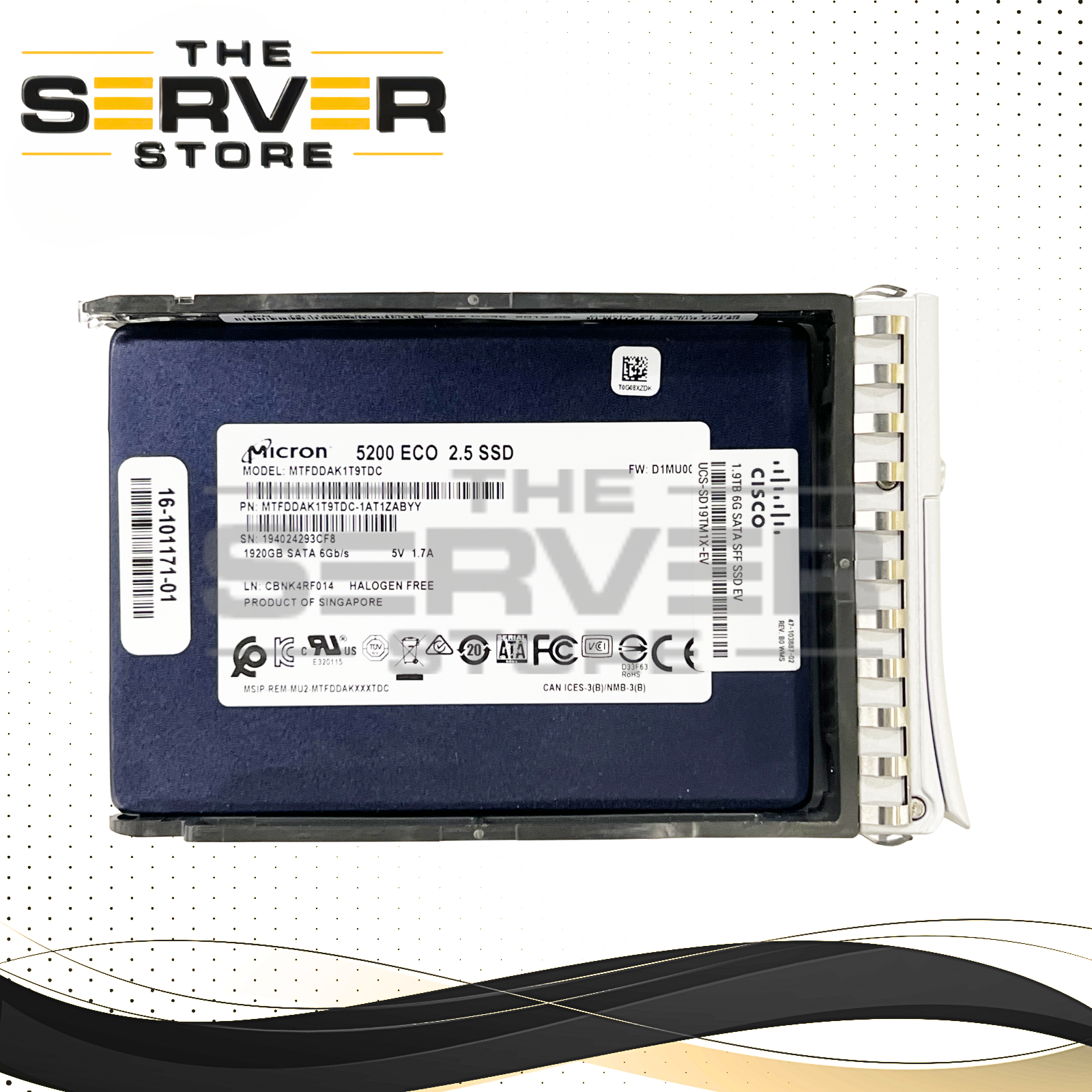 Cisco 1.92TB SATA 6G SFF 2.5" SSD Micron 5200 ECO 16-101171-01 UCS-SD19TM1X-EV
