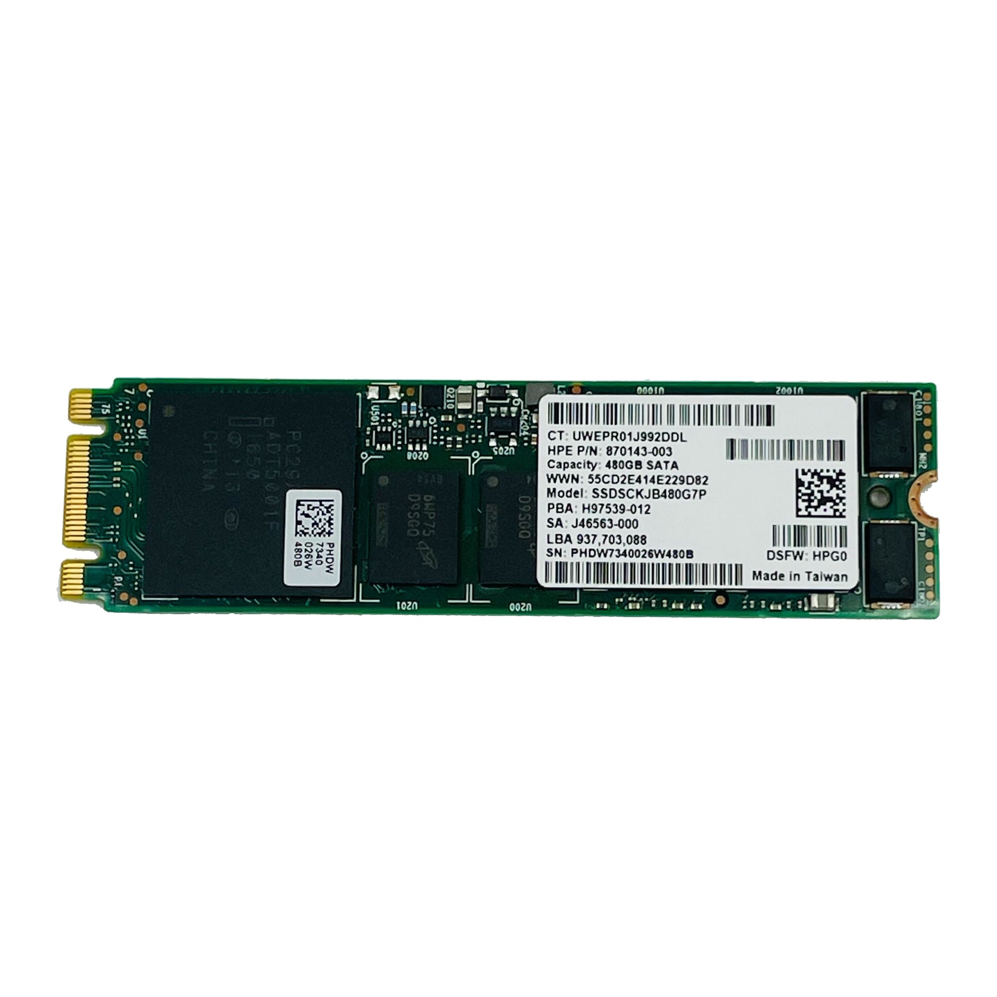HPE 480GB SATA 6Gbps MLC M.2 2280 RI SSD Solid State Drive (870143-003)
