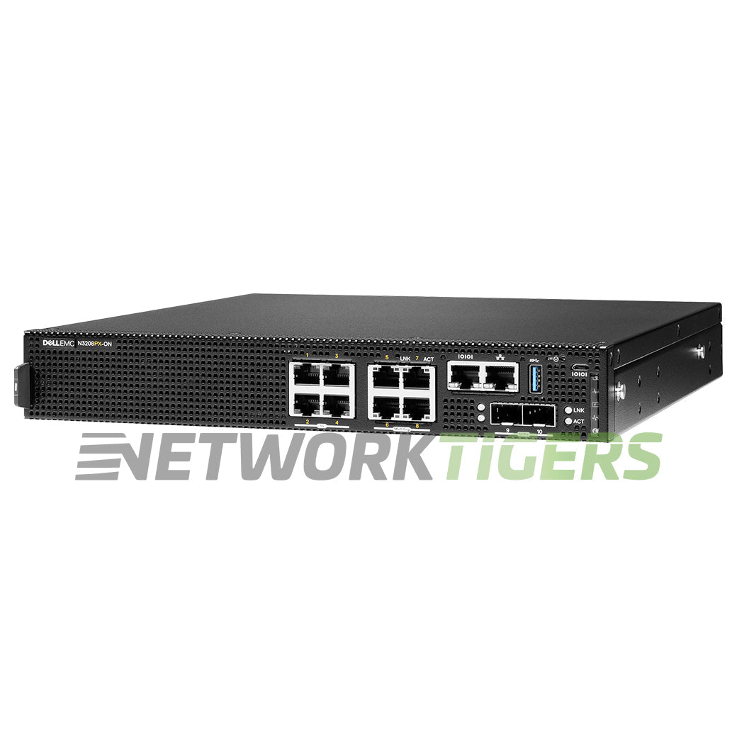 Dell N3208PX-ON 4x 5GB PoE Copper 4x 1GB RJ45 2x 10GB SFP+ F-B Airflow Switch
