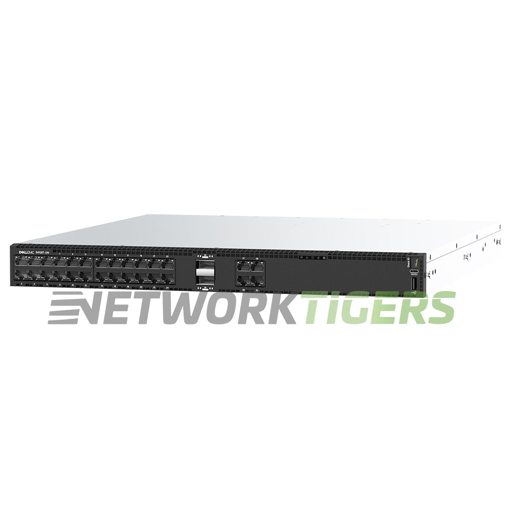 NEW Dell S4128T-ON-RA 28x 10GB 2x 100GB QSFP28 B-F Air 210-ALTI OS10 Switch