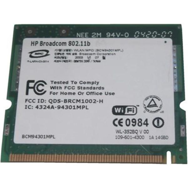 385759-001 - HP Mini PCI 54G WiFi 802.11a/b/g WiFi Wireless LAN (WLAN) Network Interface Card