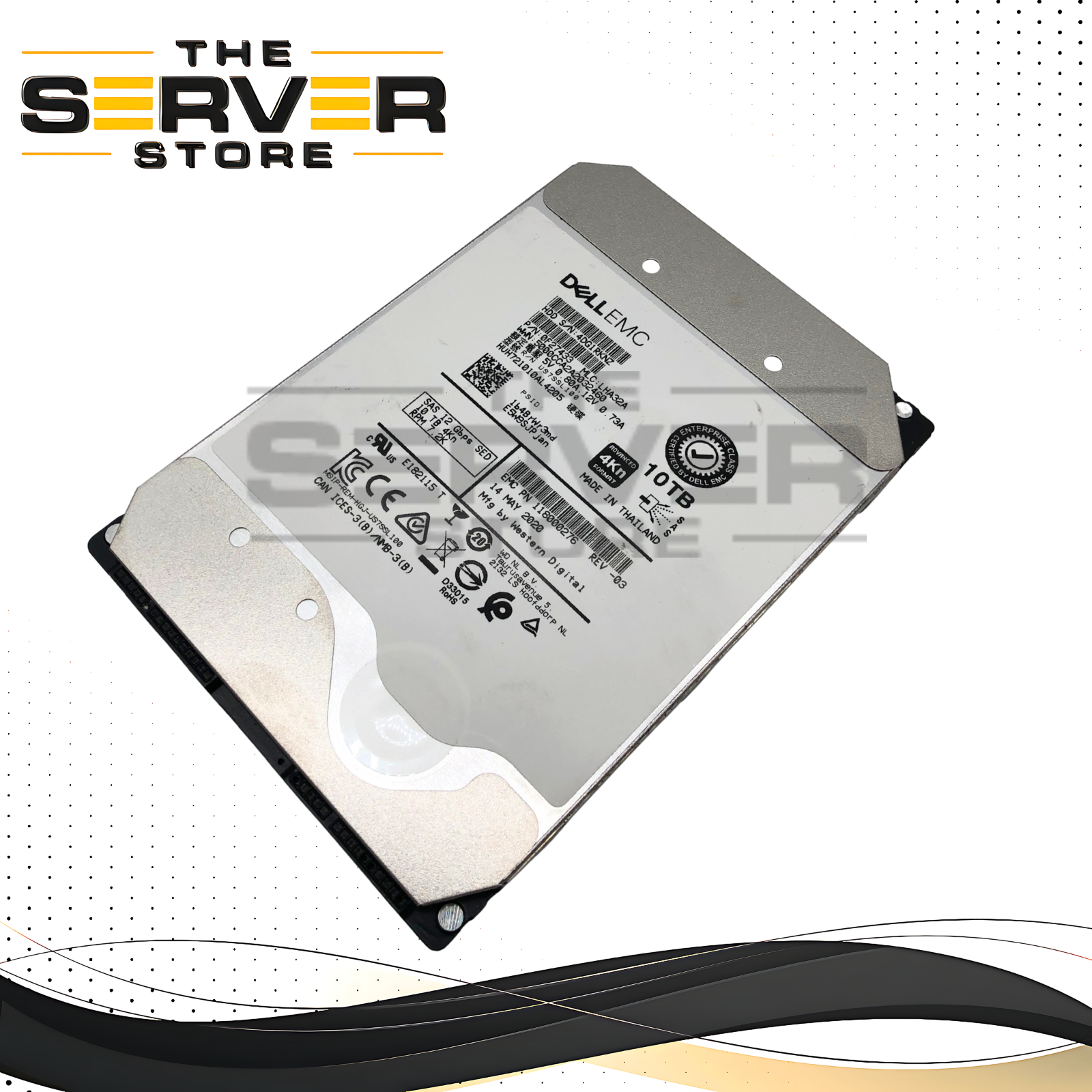 Dell EMC HGST 10TB 7.2K 12Gb/s SAS 3.5" 4Kn SED HDD 0F27433 118000276-REV-03