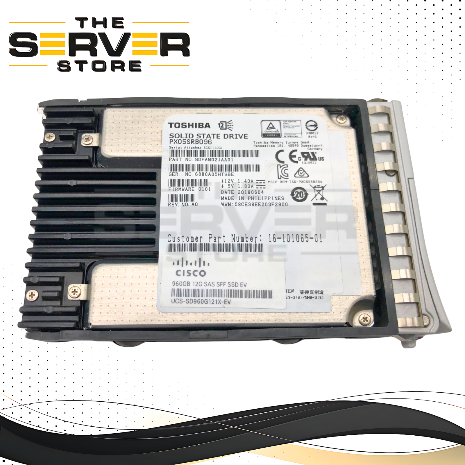 Cisco 960GB SAS 12Gbps MLC 2.5" SSD Toshiba Enterprise PX05SRB UCS-SD960G121X-EV