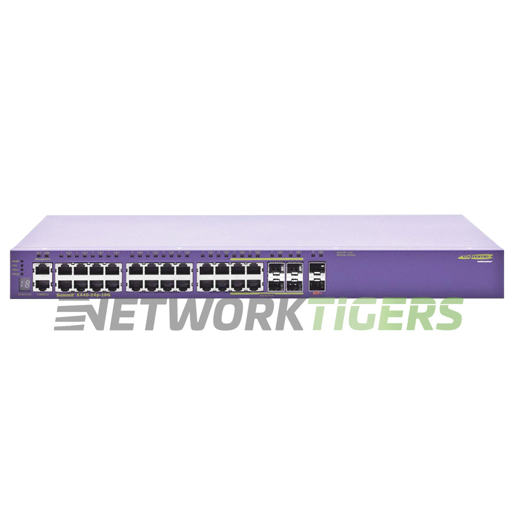Extreme 16508 X440-24p-10G 24x 1GB PoE+ RJ45 4x 1GB Combo 2x 10GB SFP+ Switch