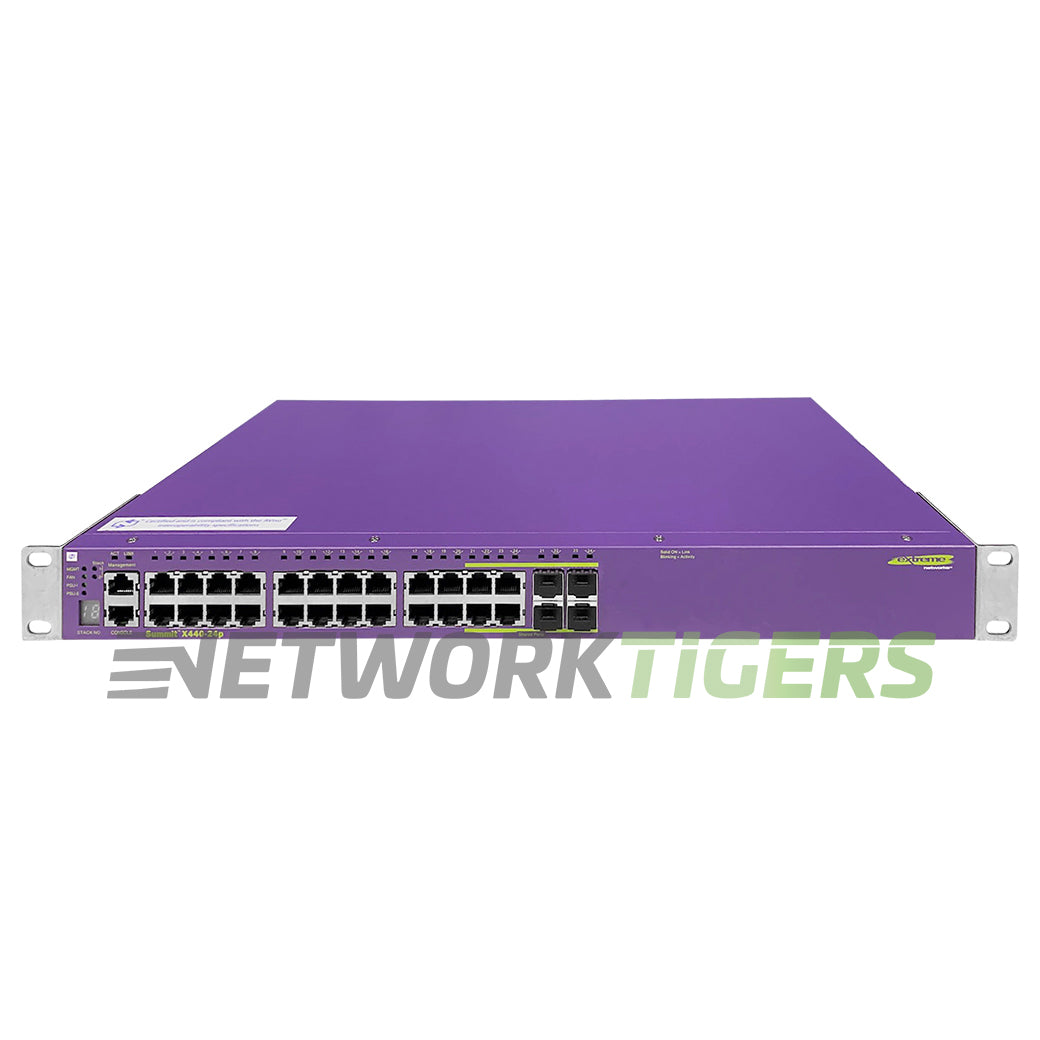 NEW Extreme 16504 X440-24p X440 Series 24x 1GB PoE+ RJ45 4x 1GB SFP Switch