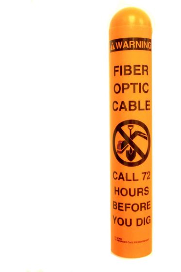 Domed Post, 3" x 6', orange cap, white pipe